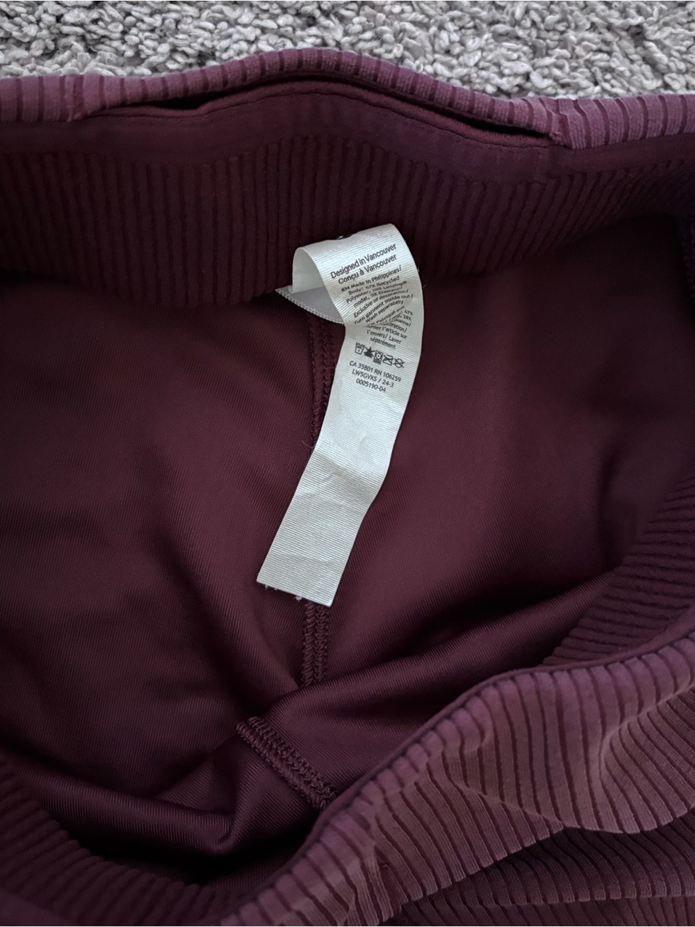 lululemon Ribbed Flare Leggings in Burgundy - Picture 5 of 13